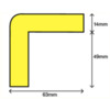 Stootband type H+ Geel/Zwart zelfklevend L=1m